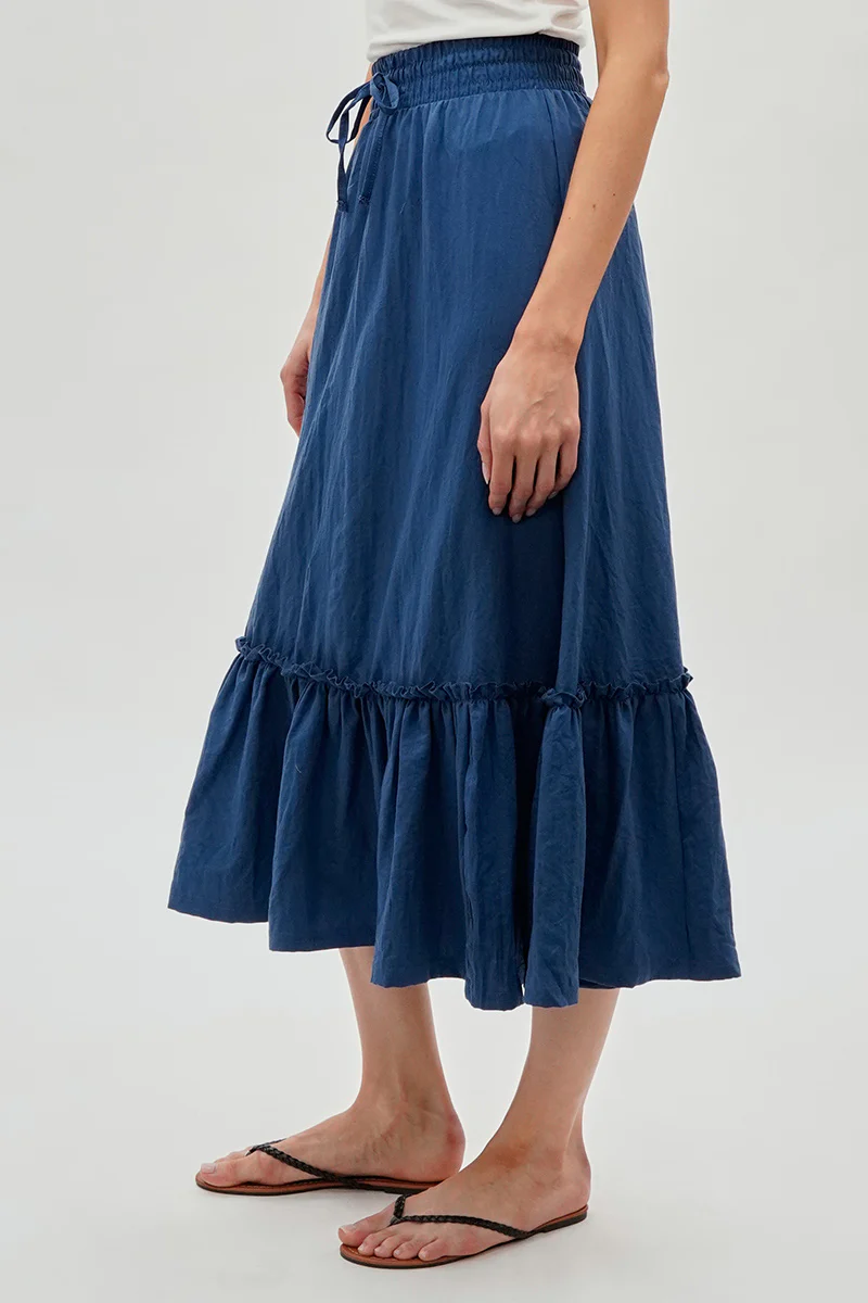 Runaway Bay Tiered Cinched Skirt - Blue - Image 2