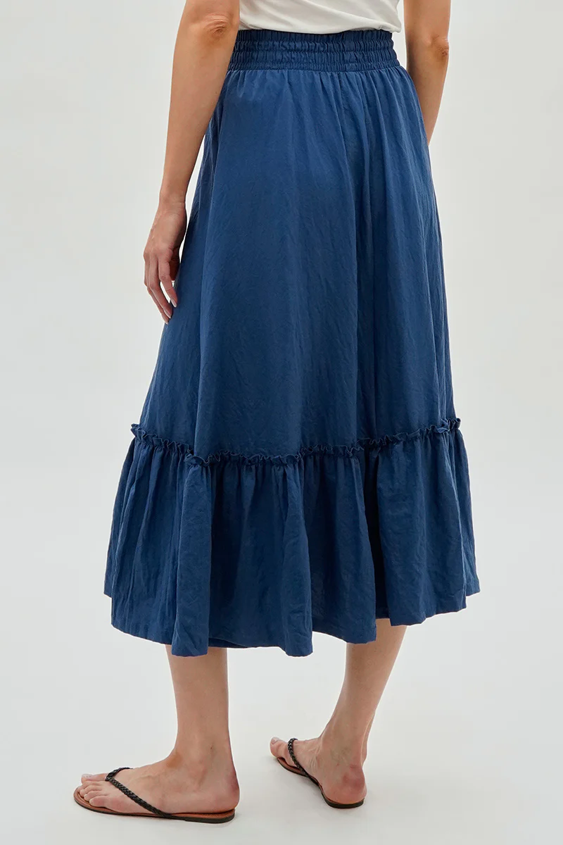 Runaway Bay Tiered Cinched Skirt - Blue - Image 3