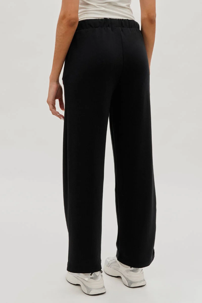 Fahrenheit Wide Leg Drawstring Sweatpants - Black - Image 3