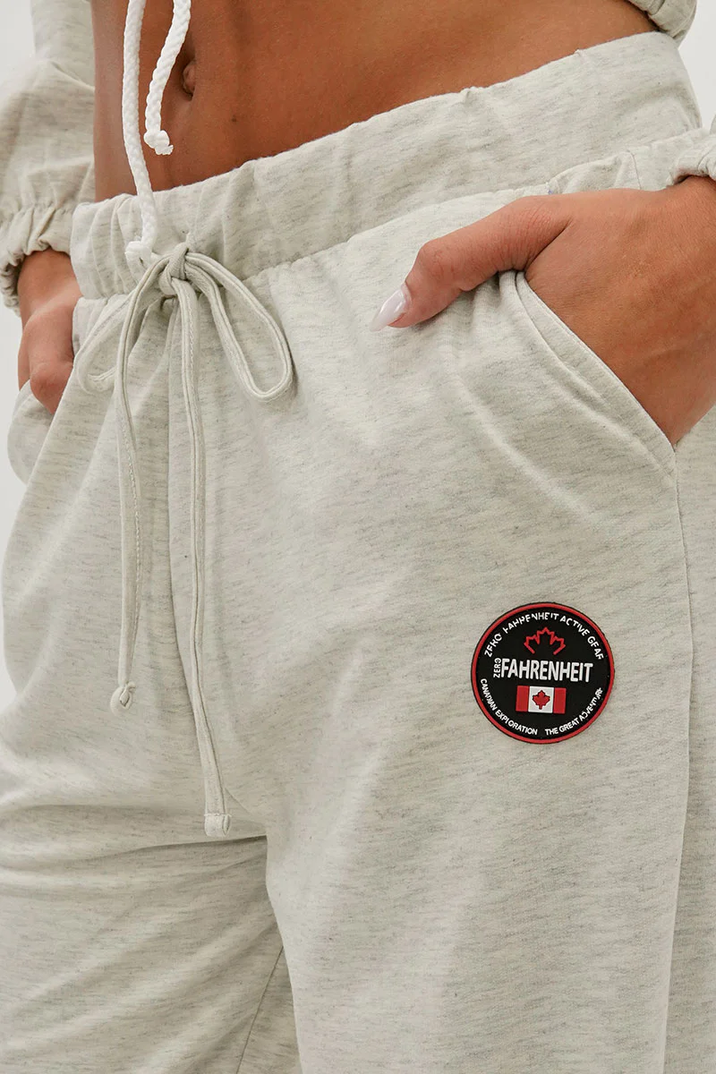 Fahrenheit Wide Leg Drawstring Sweatpants - Cream - Image 4