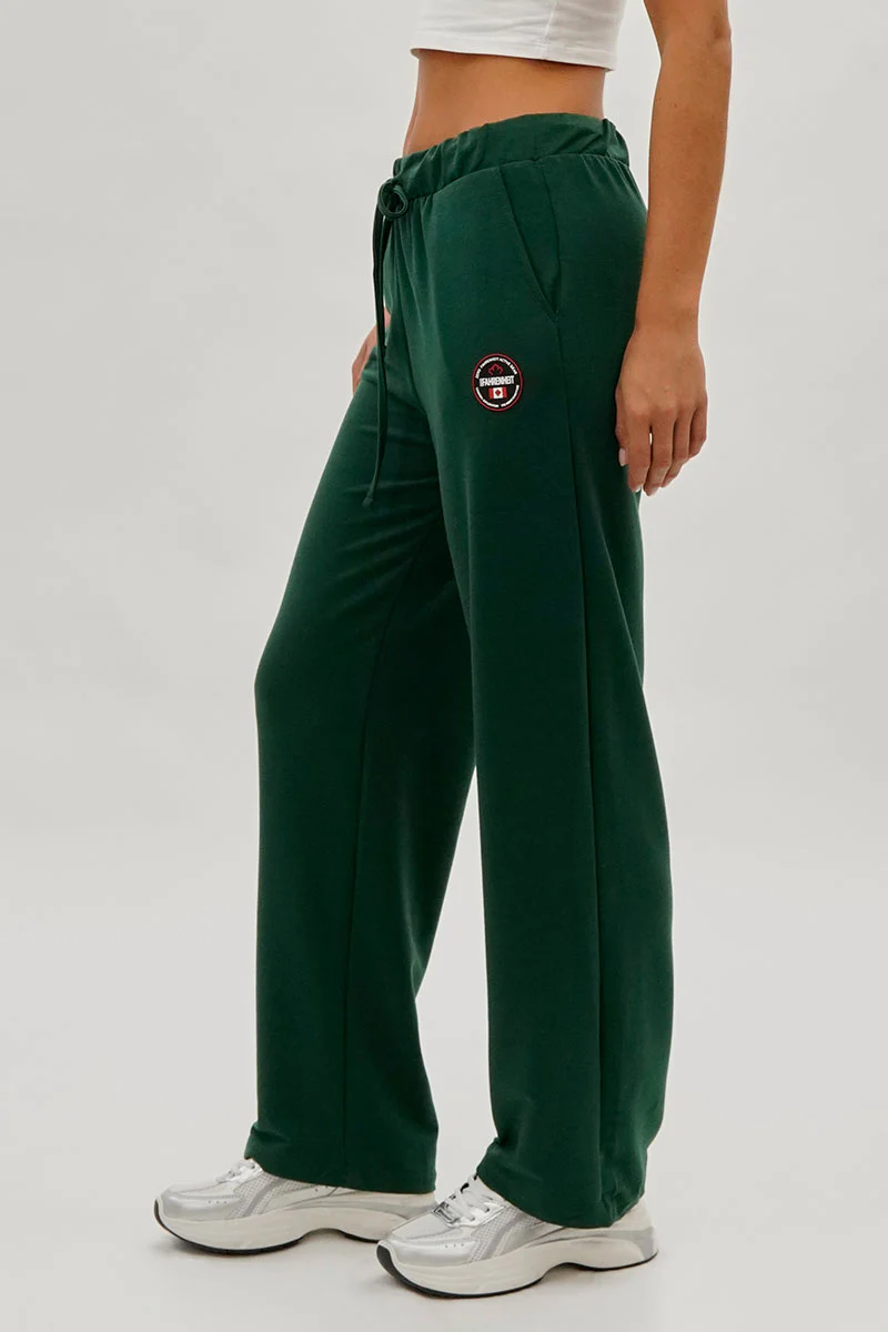 Fahrenheit Wide Leg Drawstring Sweatpants - Green - Image 2