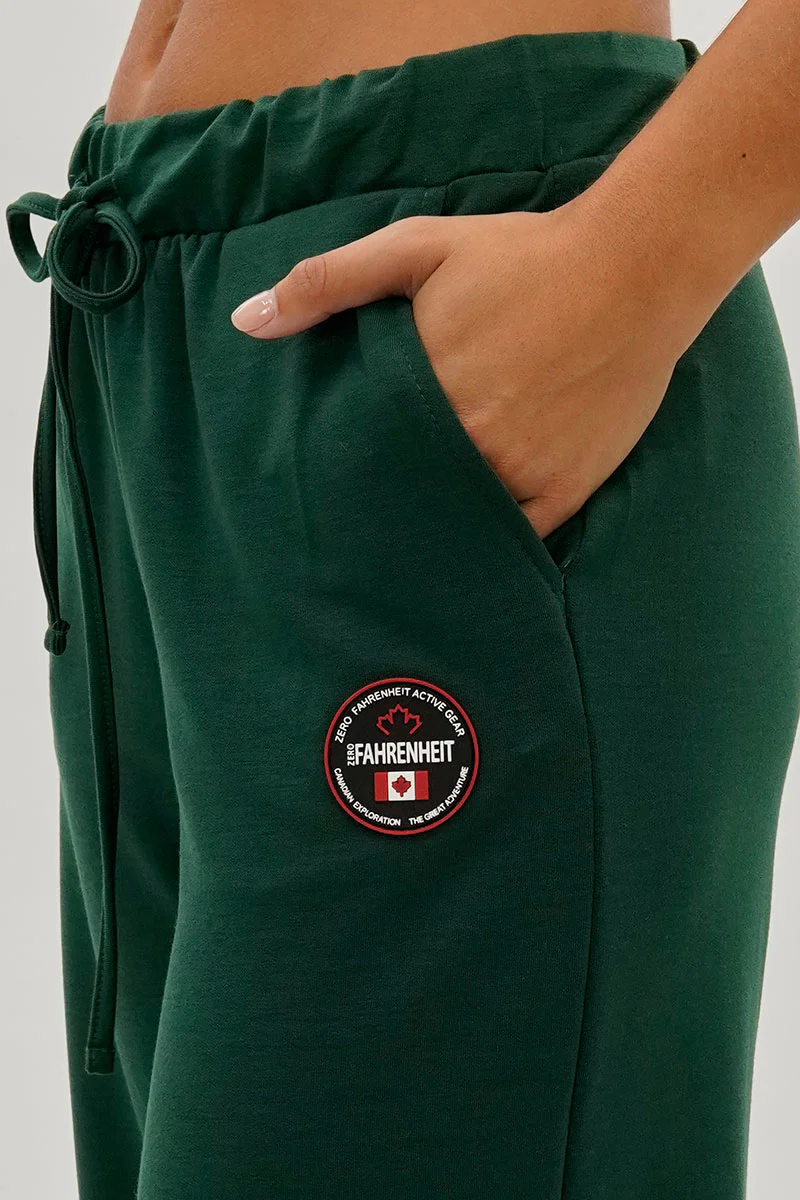 Fahrenheit Wide Leg Drawstring Sweatpants - Green - Image 4