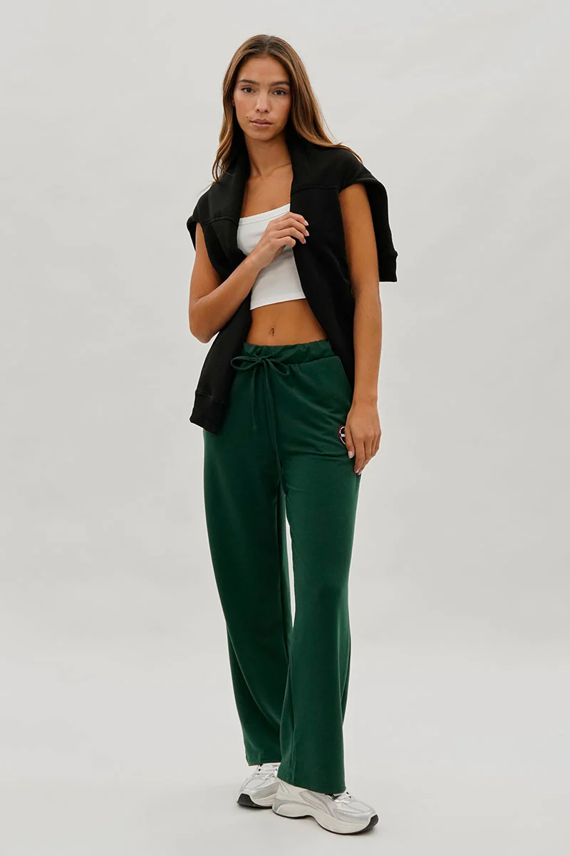 Fahrenheit Wide Leg Drawstring Sweatpants - Green - Image 5