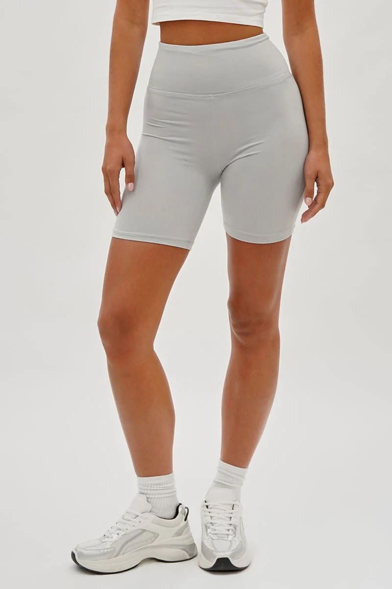 Mikk High-Waisted Biker Shorts - Stone