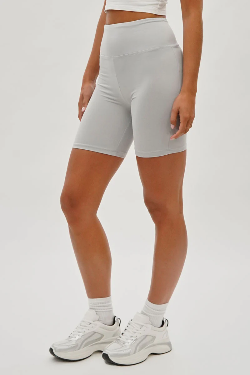 Mikk High-Waisted Biker Shorts - Stone - Image 2