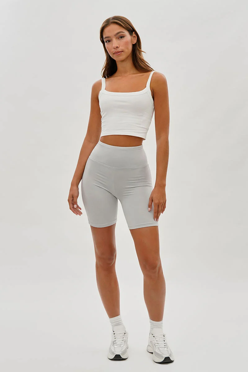 Mikk High-Waisted Biker Shorts - Stone - Image 5