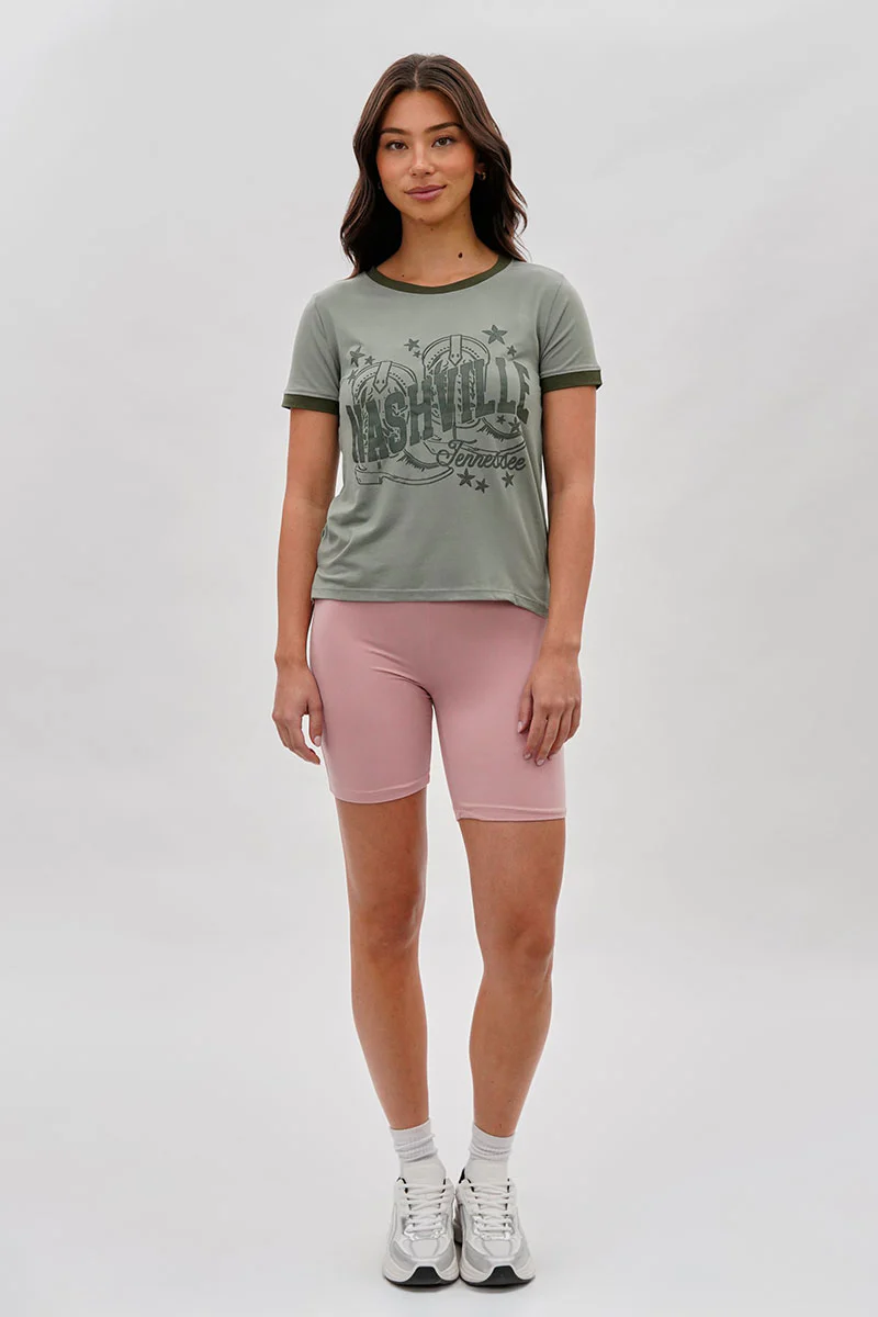 Mikk High-Waisted Biker Shorts - Blush - Image 5
