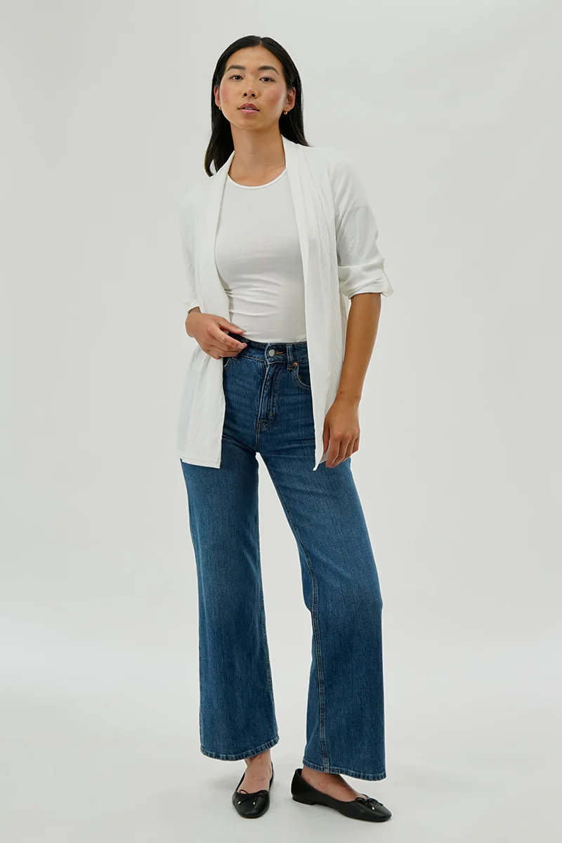 Urbanology Lightweight Wrap Cardigan - White - Image 5
