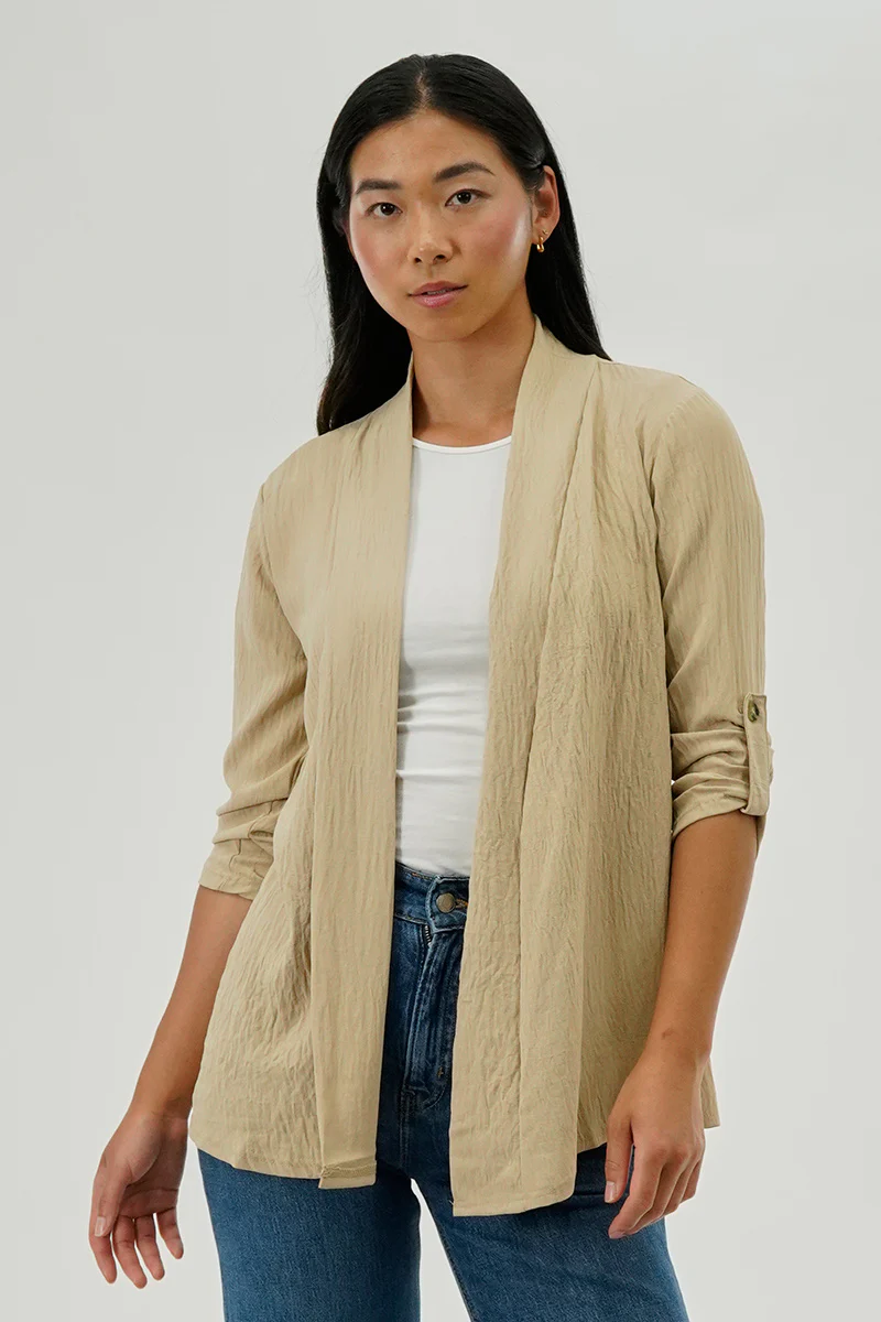Urbanology Lightweight Wrap Cardigan - Cream