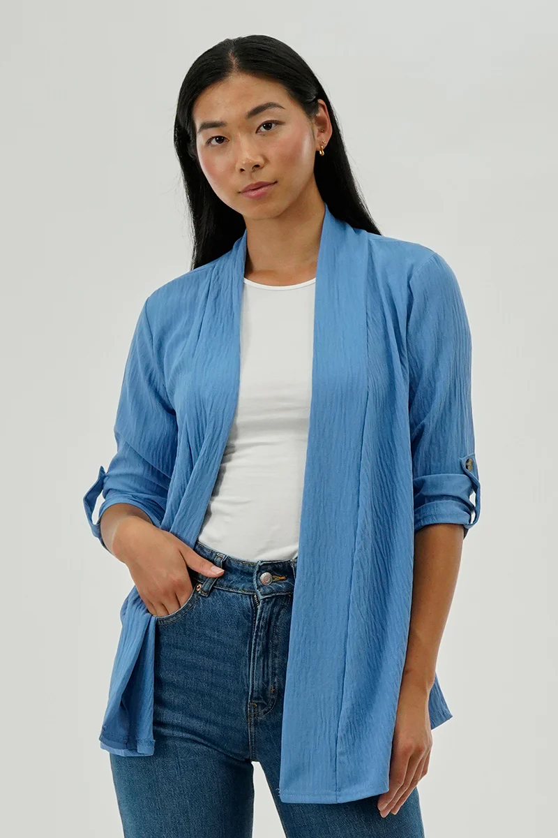 Urbanology Lightweight Wrap Cardigan - Blue