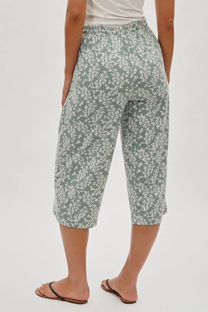 International INC Company Floral Tie Waist Capris - Mint - Image 3
