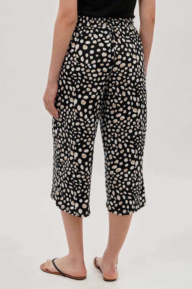 International INC Company Dotted Cropped Pants - Black - Image 3