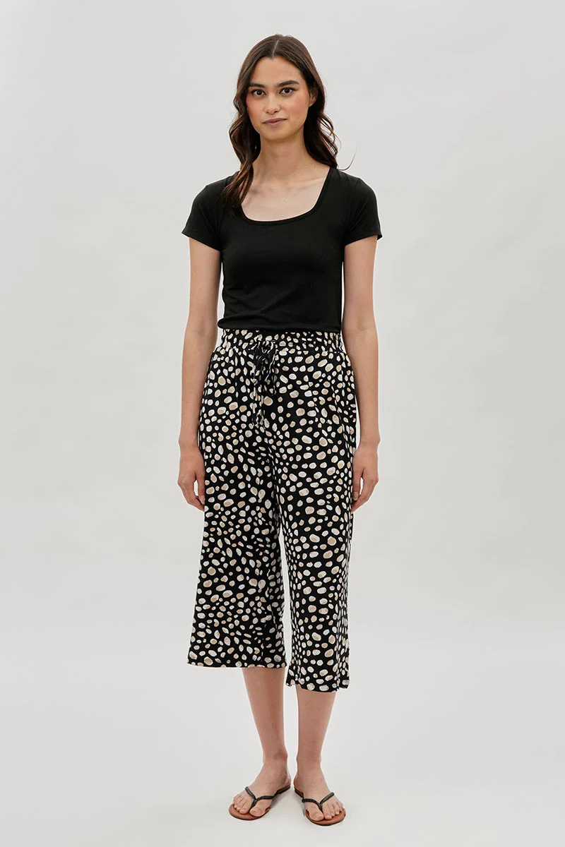 International INC Company Dotted Cropped Pants - Black - Image 5