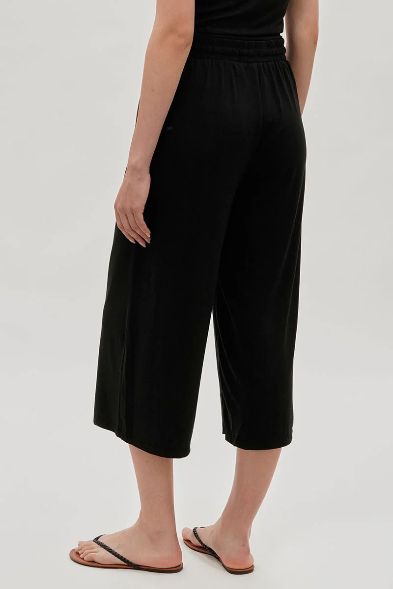 International INC Company Tie Waist Cropped Pants - Black - Image 3