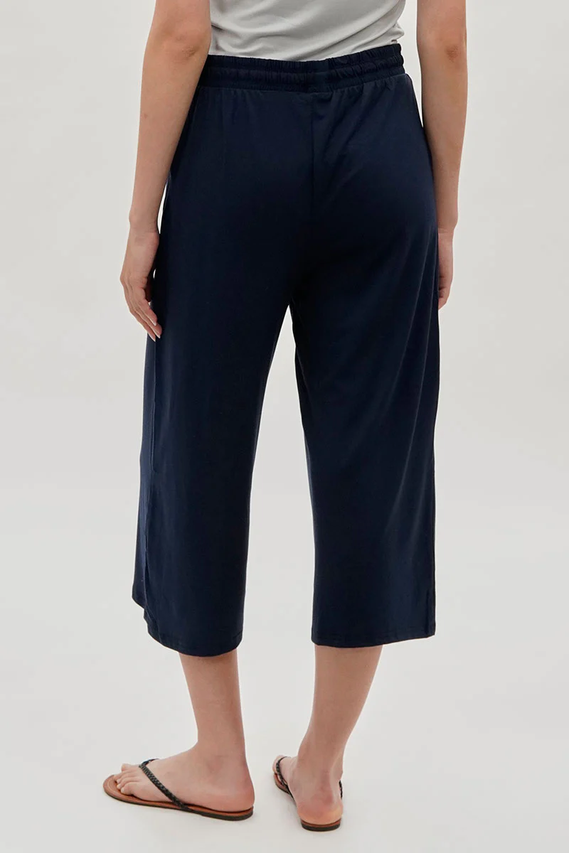 International INC Company Tie Waist Cropped Pants - Navy - Image 3