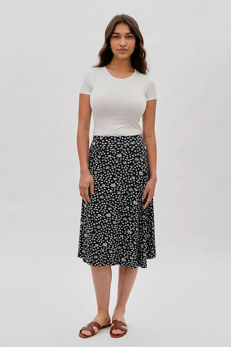 International INC Company Floral A-Line Skirt - Black - Image 5