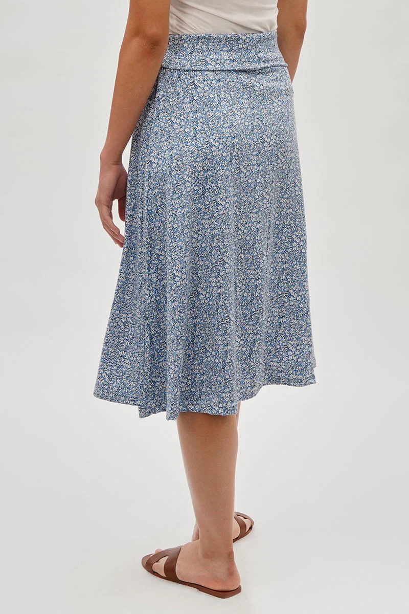 International INC Company Floral A-Line Skirt - Blue - Image 3