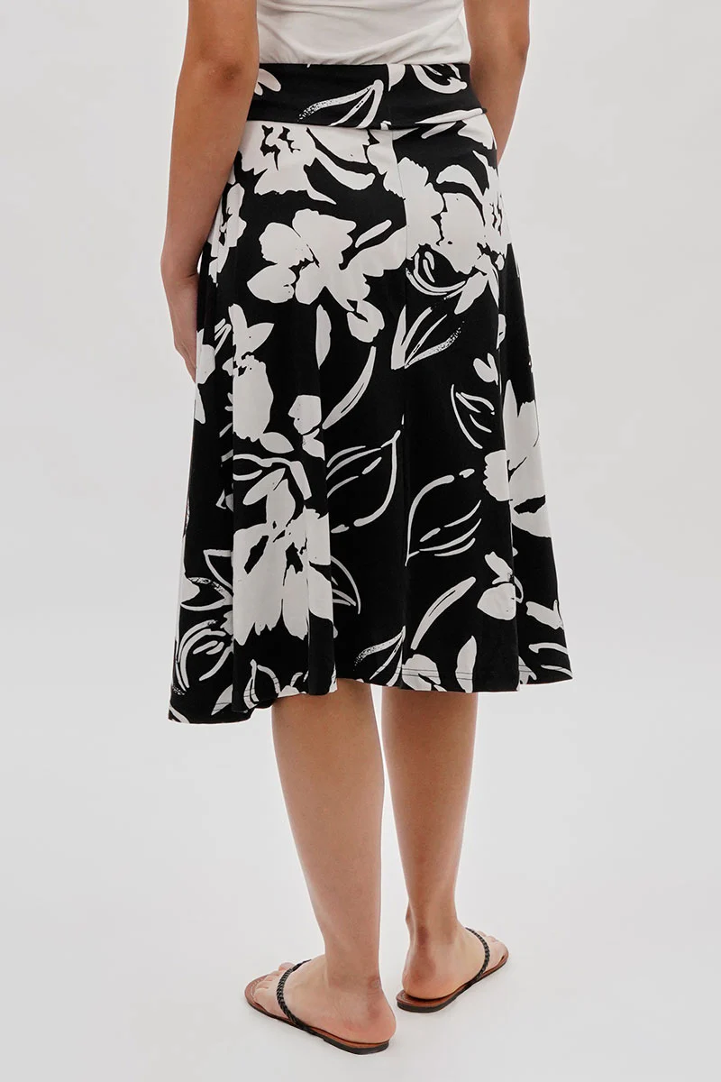 International INC Company Floral Fold Over Skirt - Black - Image 3