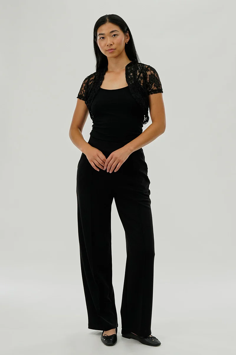 Impress Floral Lace Cardigan - Black - Image 5