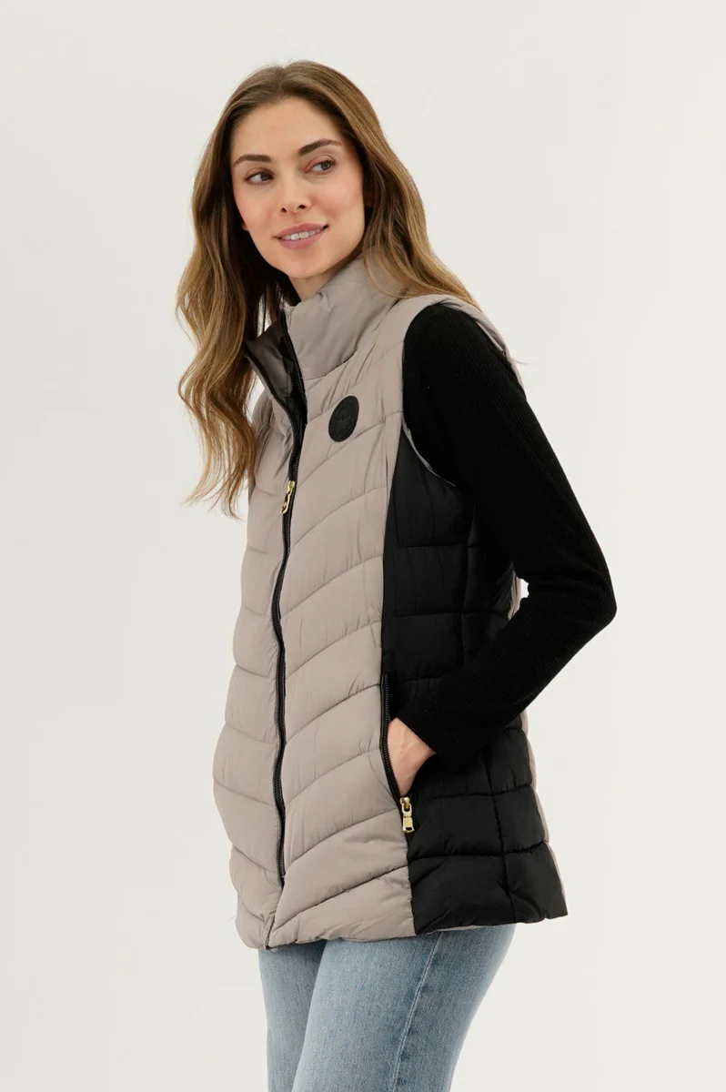 Canada Weather Gear Chevron Quilted Vest - Taupe - Image 2