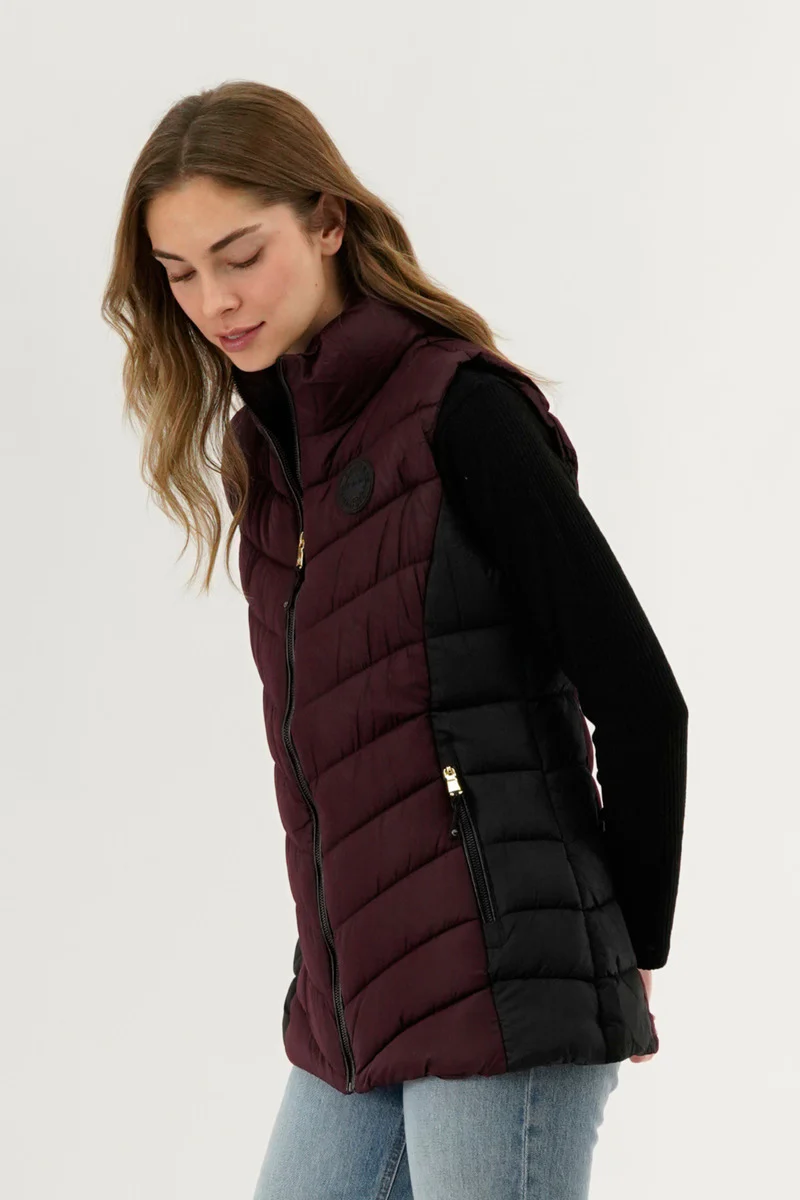 Canada Weather Gear Chevron Quilted Vest - Burgundy - Image 2