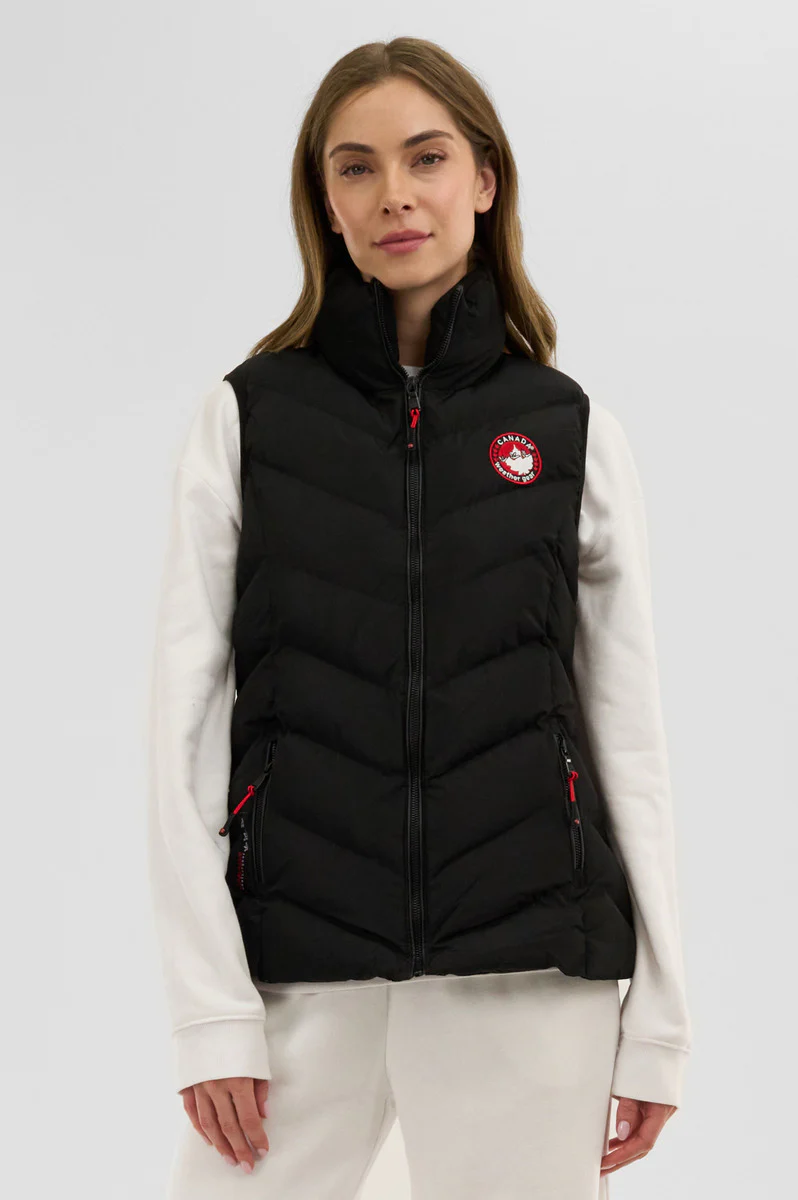 Canada Weather Gear Chevron Bubble Vest - Black