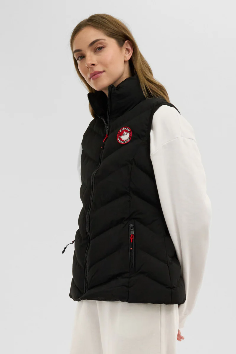 Canada Weather Gear Chevron Bubble Vest - Black - Image 2