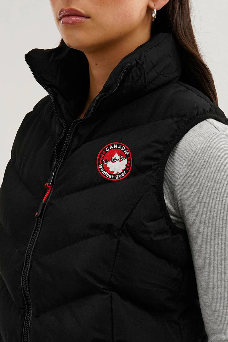 Canada Weather Gear Chevron Bubble Vest - Black - Image 4