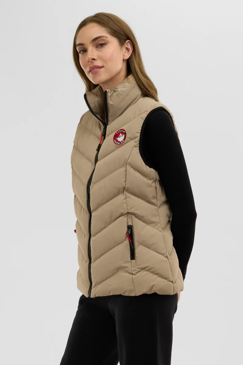 Canada Weather Gear Chevron Bubble Vest - Beige - Image 2