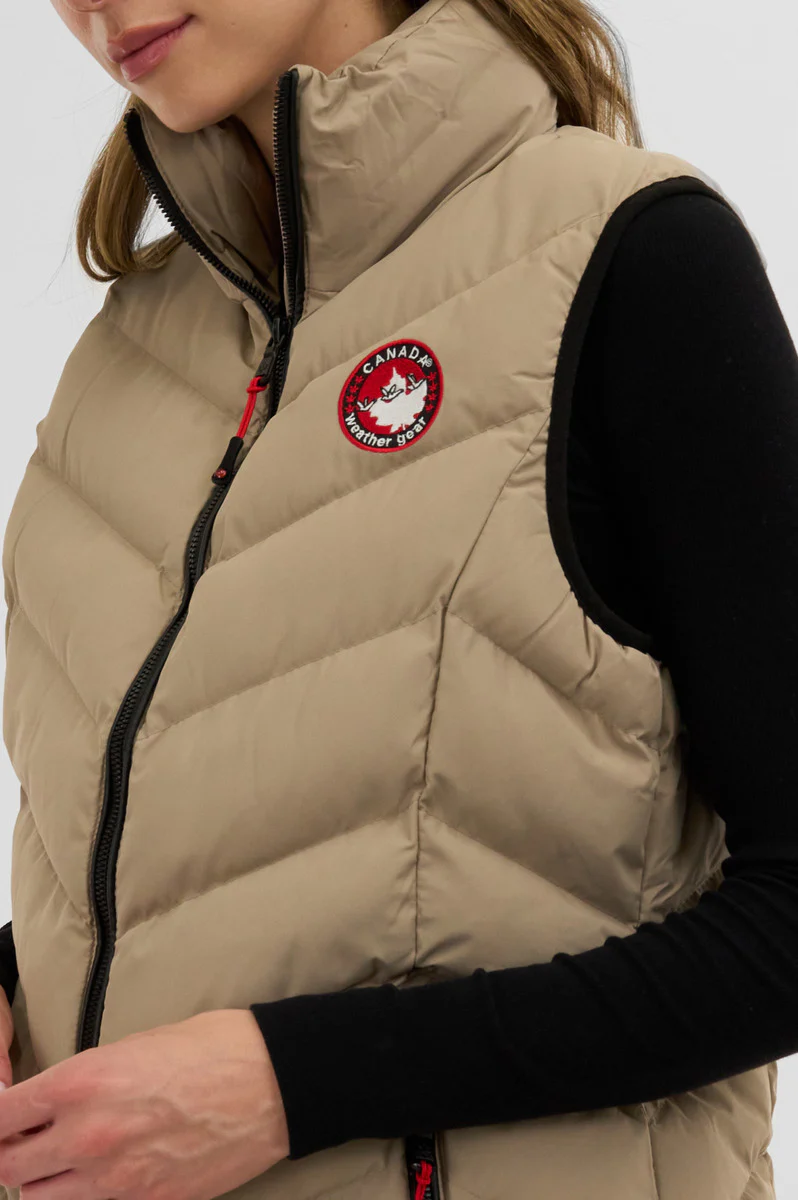 Canada Weather Gear Chevron Bubble Vest - Beige - Image 4