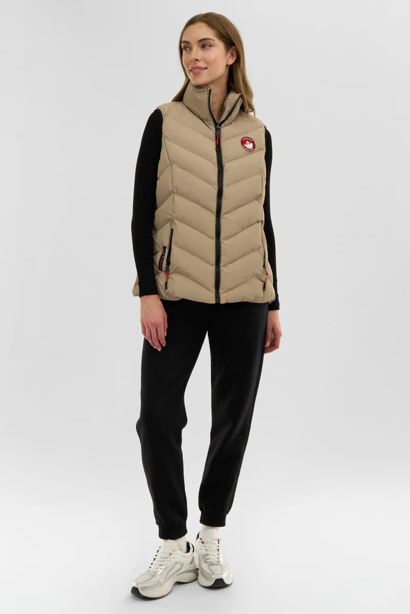 Canada Weather Gear Chevron Bubble Vest - Beige - Image 5