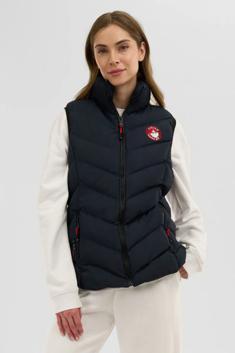 Canada Weather Gear Chevron Bubble Vest - Navy
