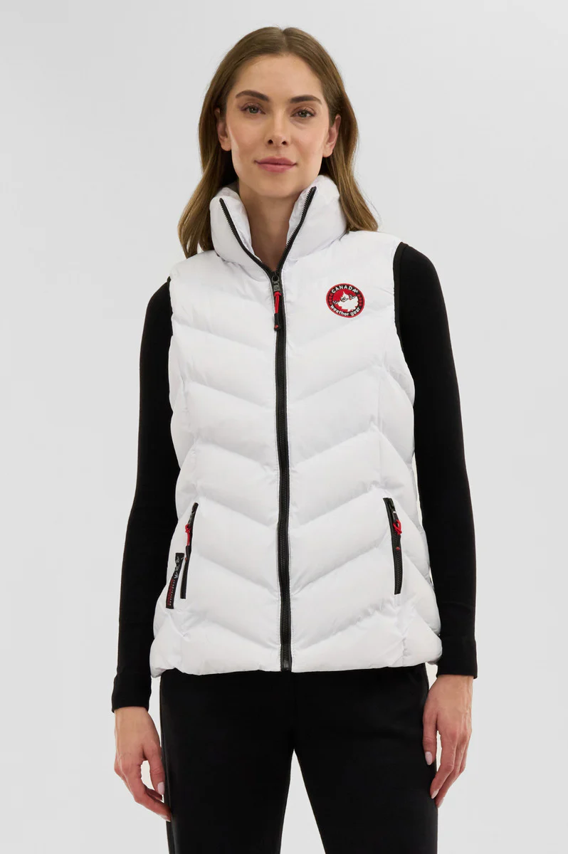 Canada Weather Gear Chevron Bubble Vest - White