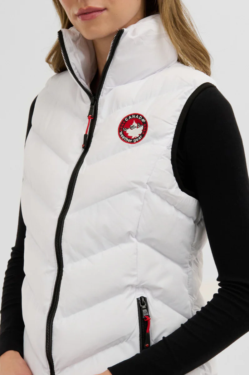Canada Weather Gear Chevron Bubble Vest - White - Image 4