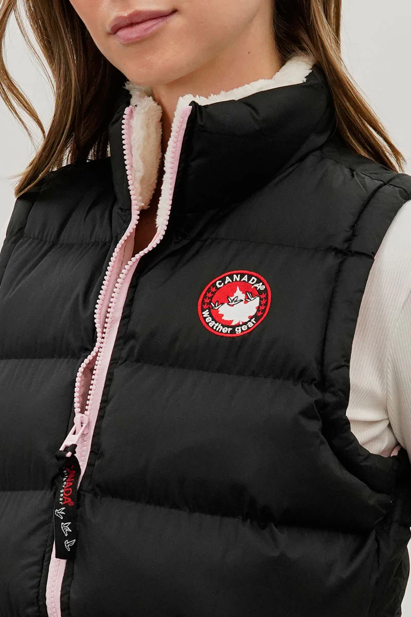 Canada Weather Gear Fleece Lined Collar Puffer Vest - Black - Image 4