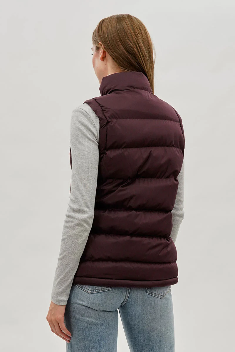 Canada Weather Gear Fleece Lined Collar Puffer Vest - Burgundy - Image 3
