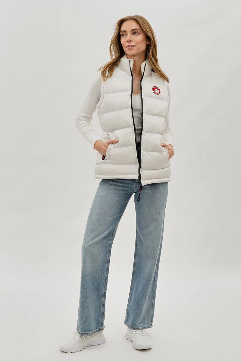 Canada Weather Gear Fleece Lined Collar Puffer Vest - White - Image 5