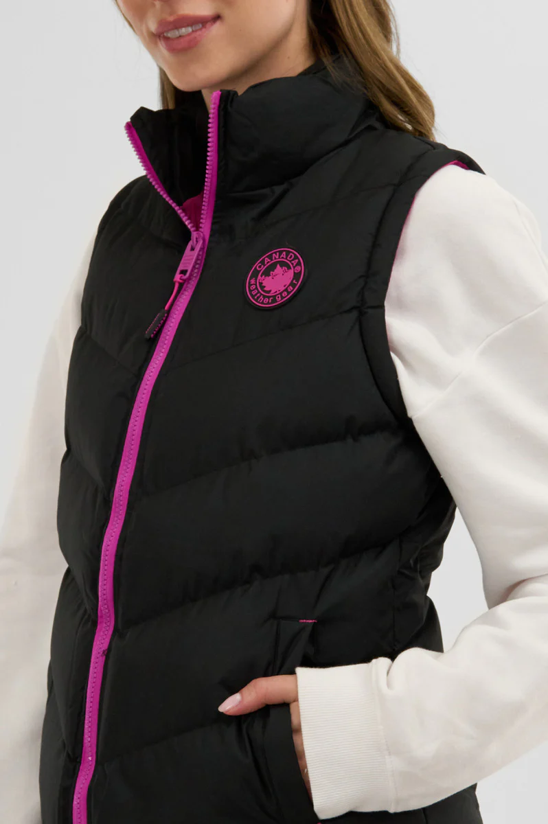 Canada Weather Gear Chevron Puffer Vest - Black - Image 4