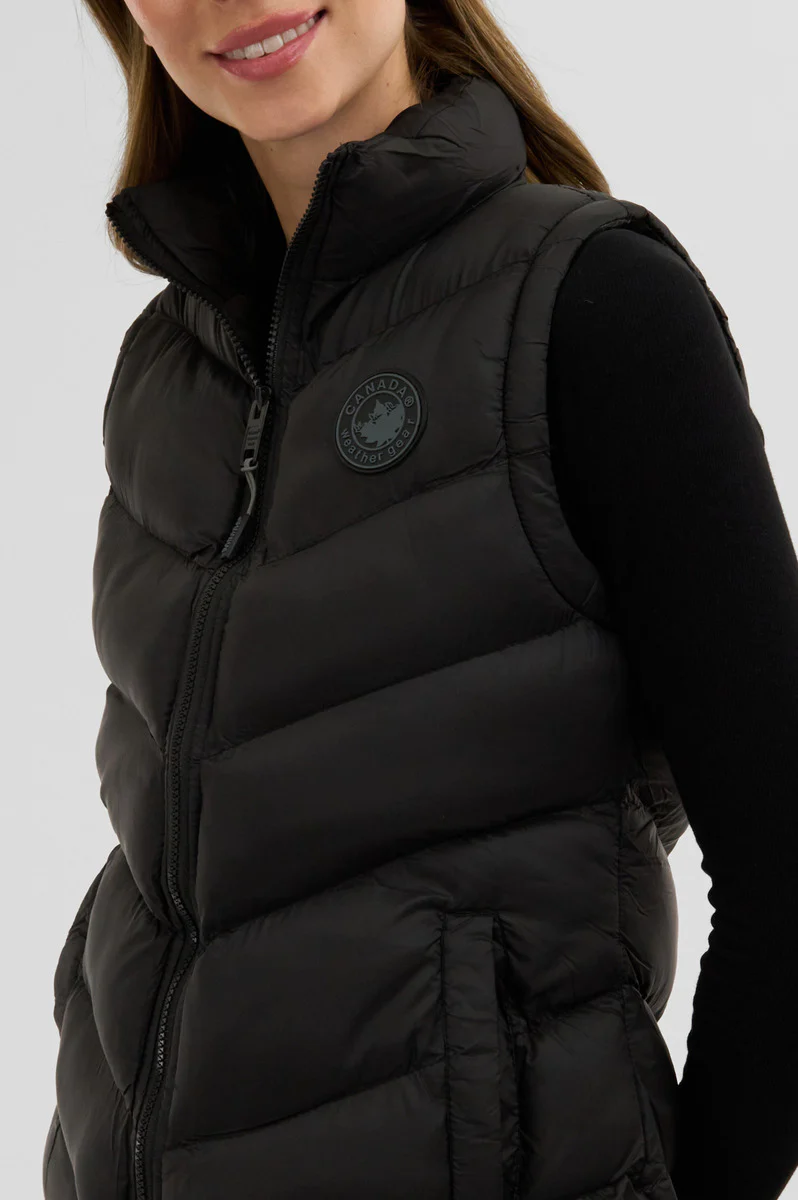 Canada Weather Gear Chevron Puffer Vest - Black - Image 4