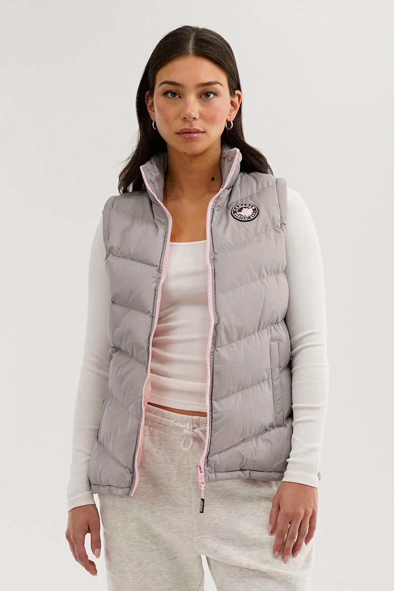 Canada Weather Gear Chevron Puffer Vest - Grey
