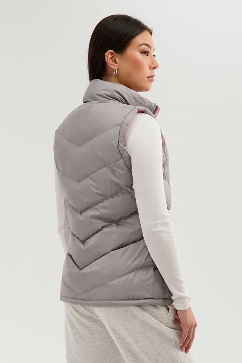 Canada Weather Gear Chevron Puffer Vest - Grey - Image 3