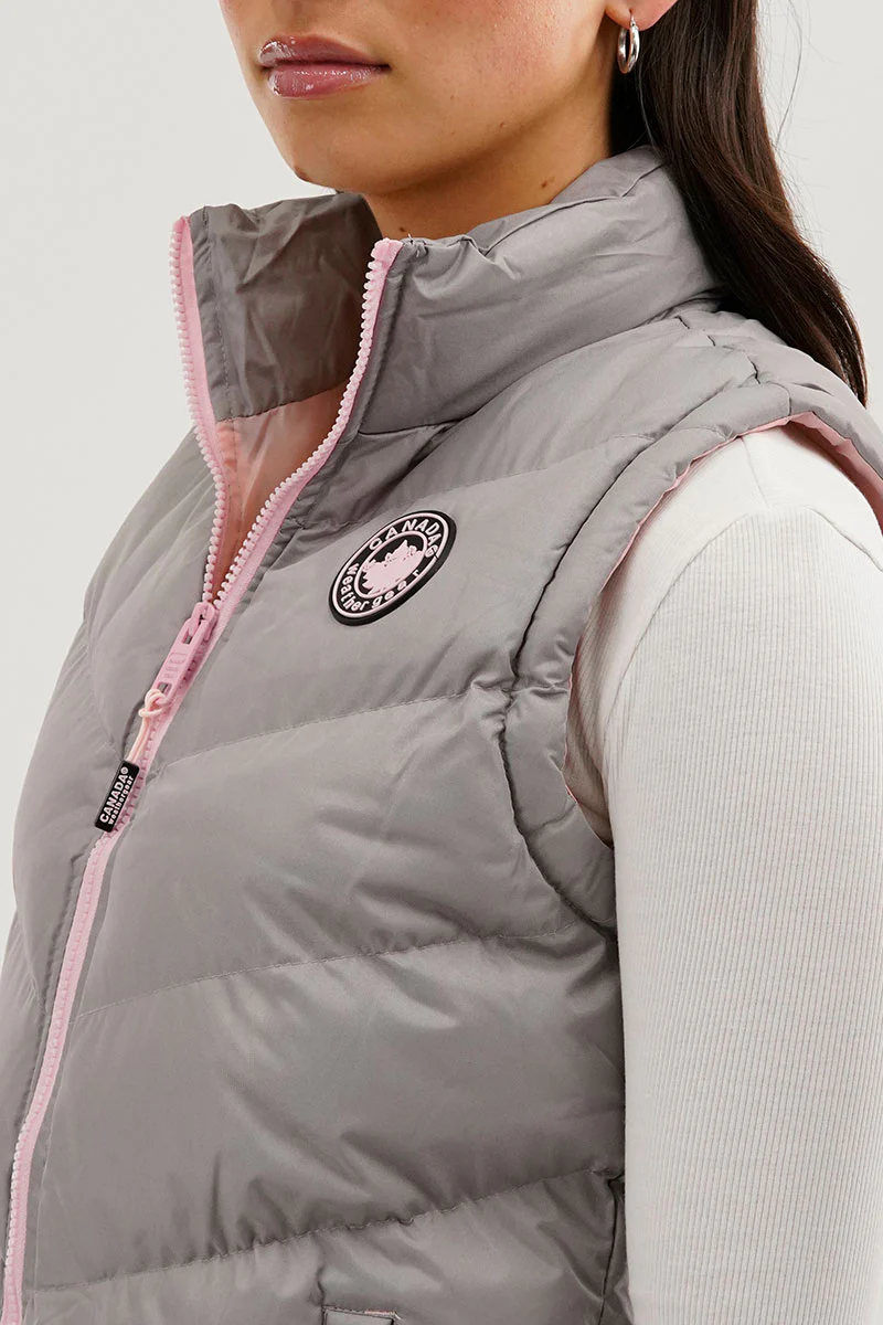 Canada Weather Gear Chevron Puffer Vest - Grey - Image 4