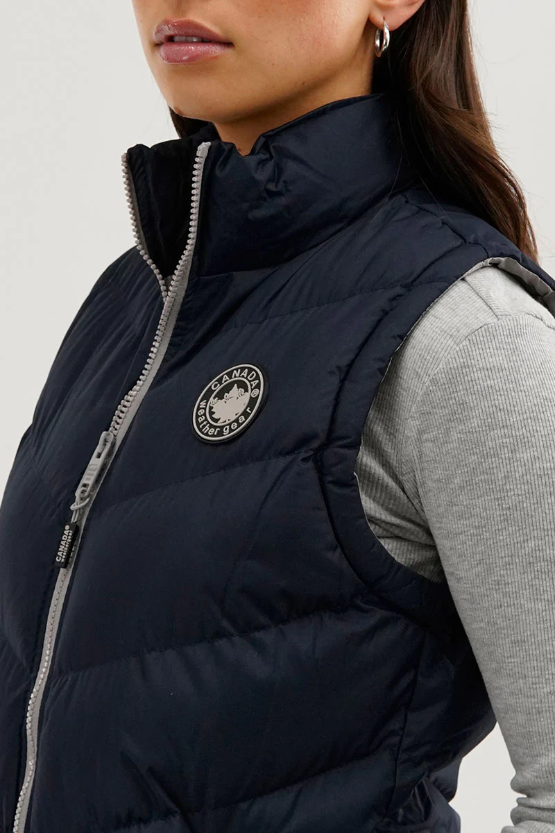 Canada Weather Gear Chevron Puffer Vest - Navy - Image 4