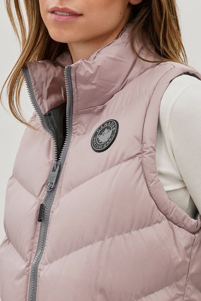 Canada Weather Gear Chevron Puffer Vest - Blush - Image 4