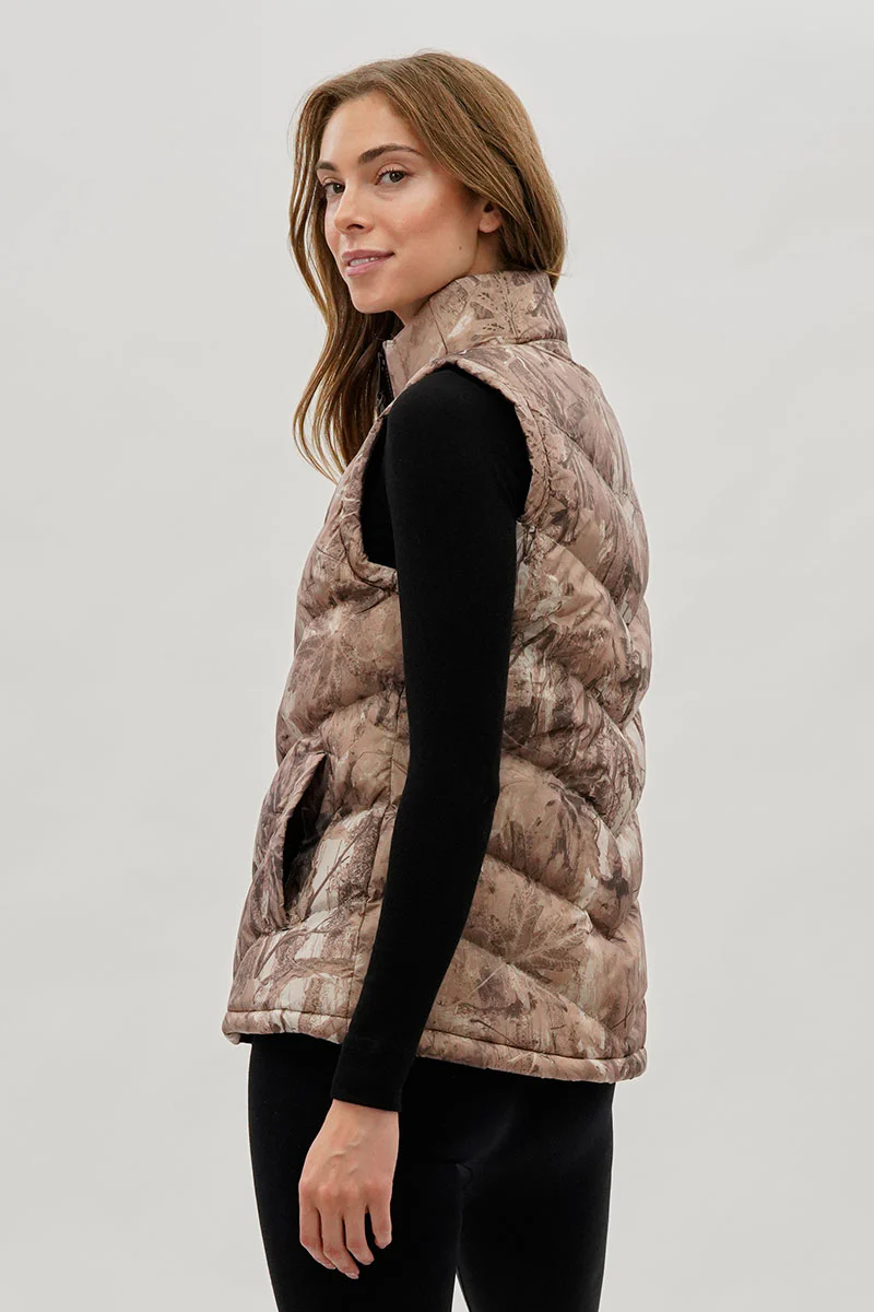 Canada Weather Gear Camo Print Chevron Puffer Vest - Brown - Image 3