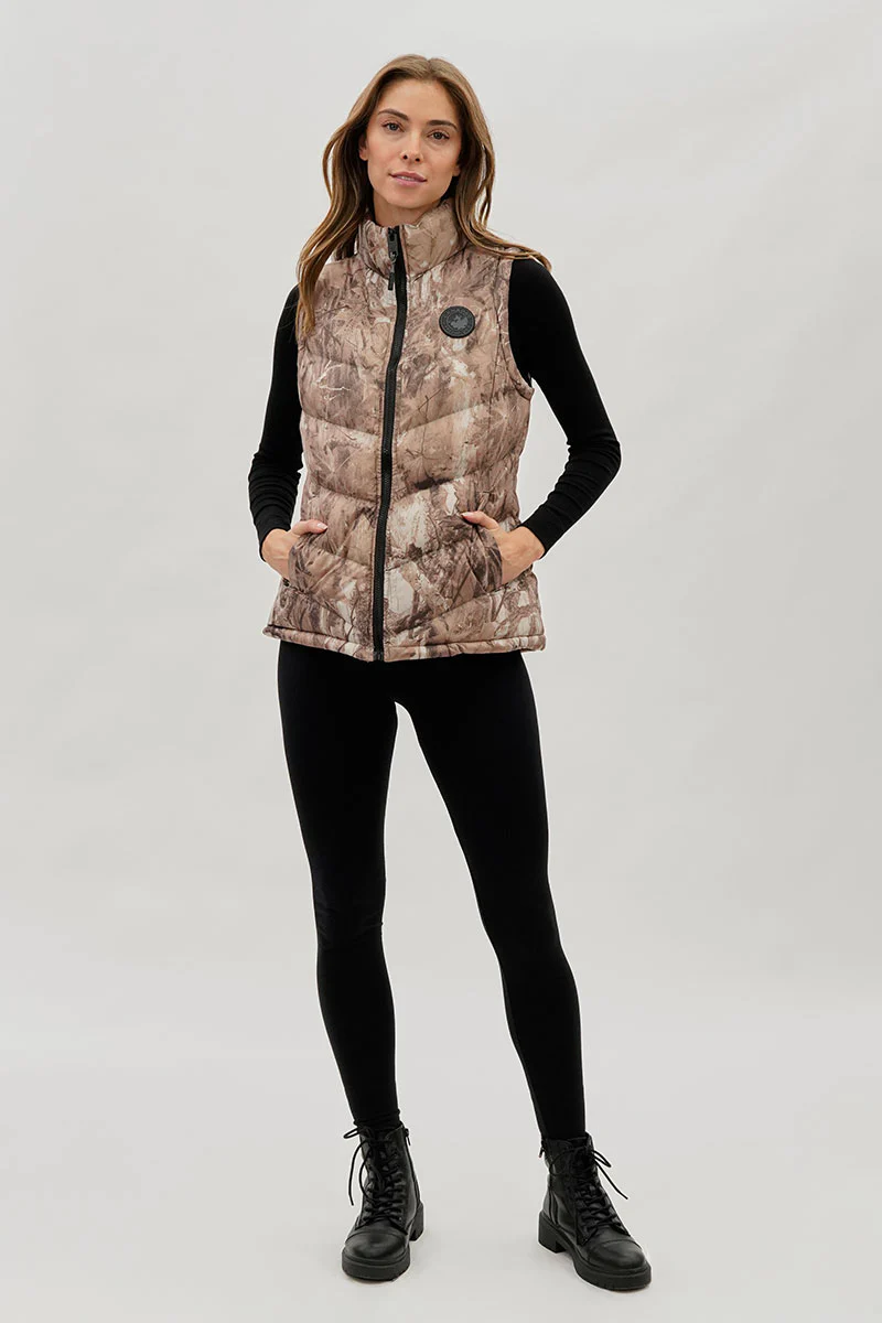 Canada Weather Gear Camo Print Chevron Puffer Vest - Brown - Image 5