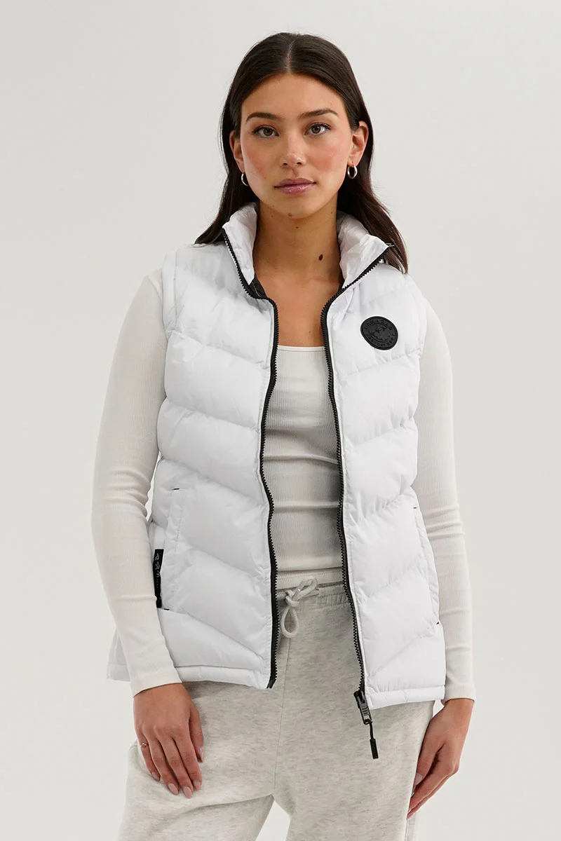 Canada Weather Gear Chevron Puffer Vest - White