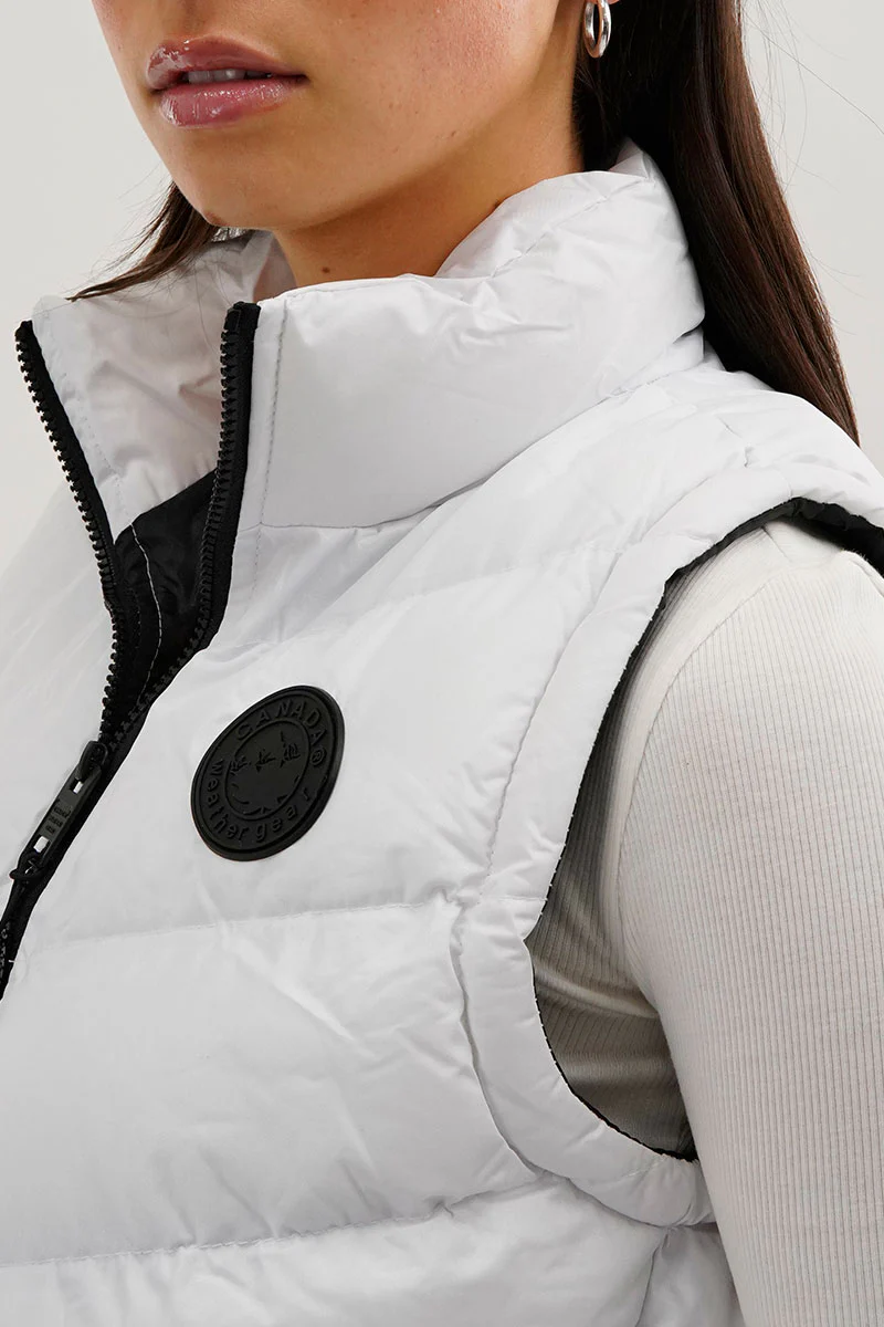 Canada Weather Gear Chevron Puffer Vest - White - Image 4