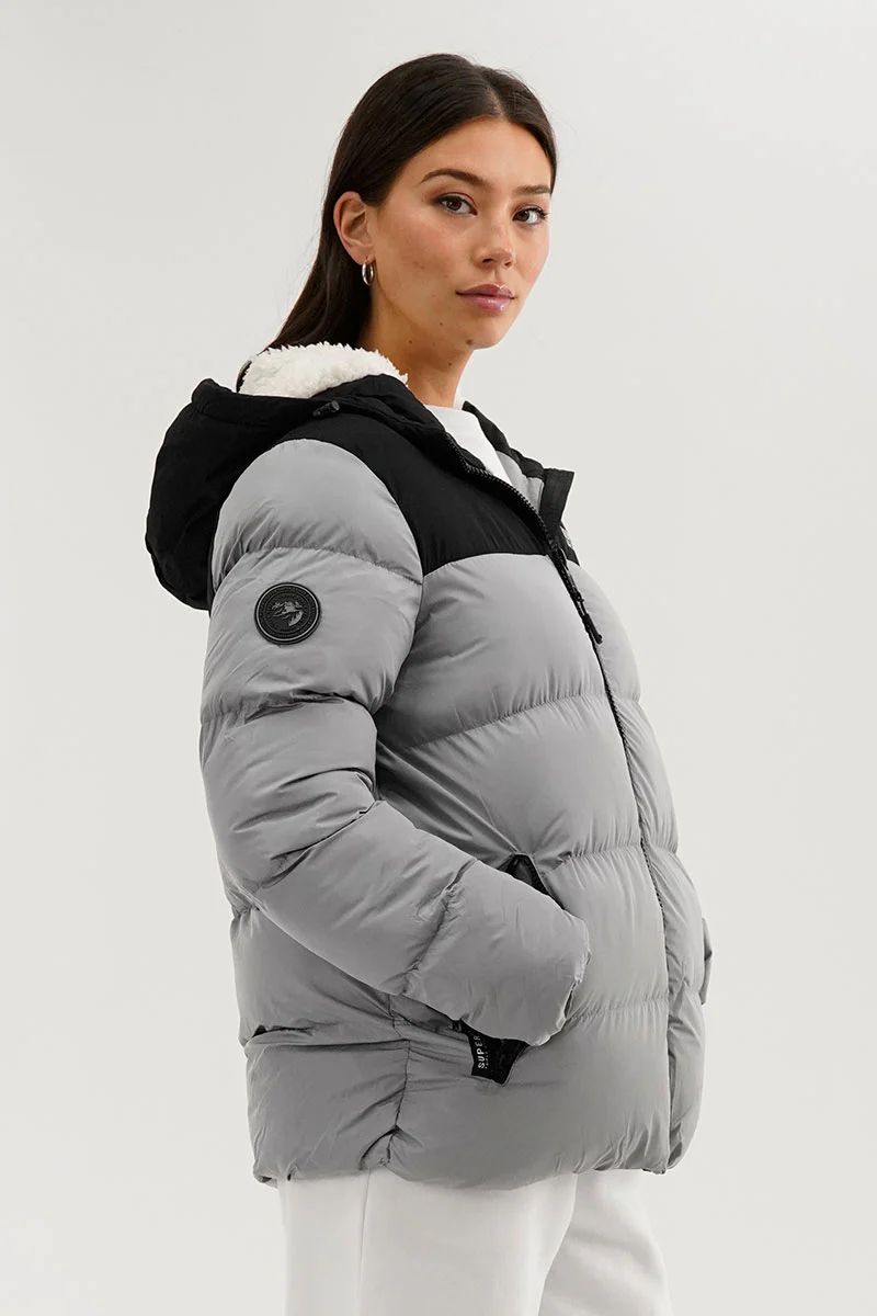 Super Triple Goose Colour Block Bomber Jacket - Grey - Image 2