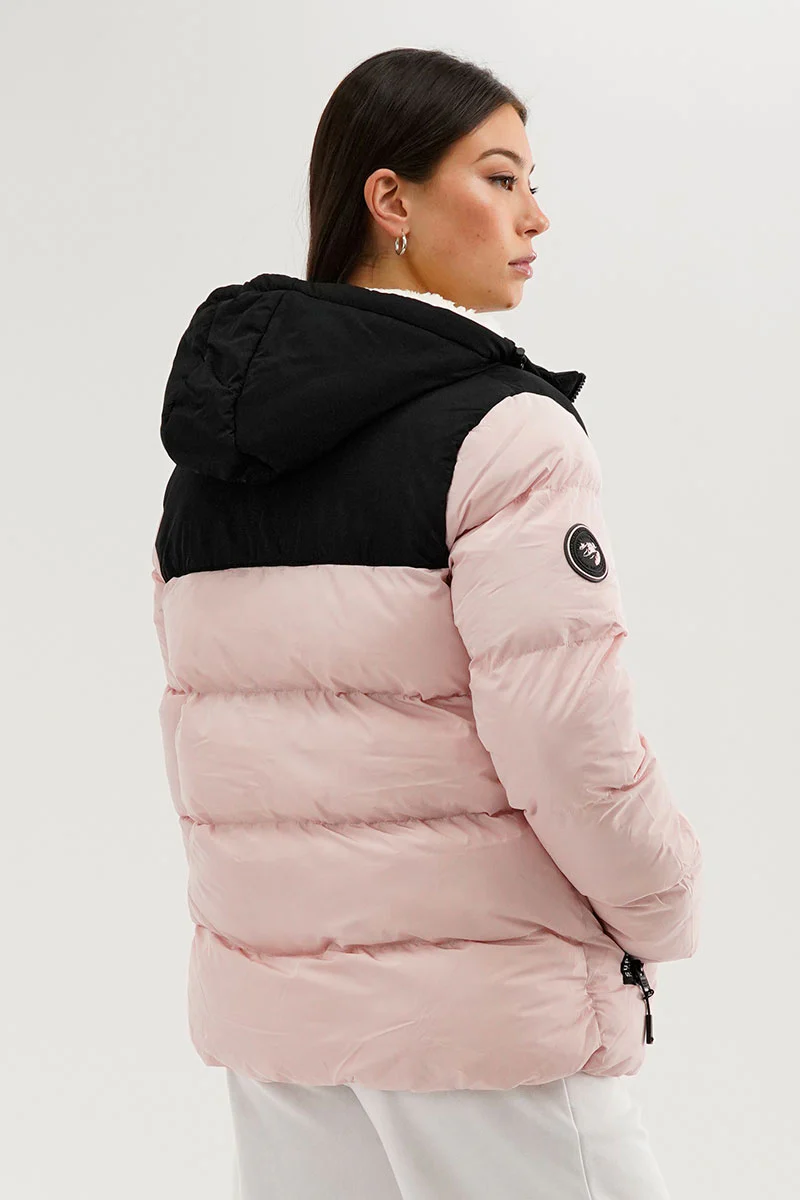 Super Triple Goose Colour Block Bomber Jacket - Pink - Image 3